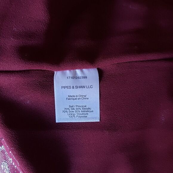 Veronica Beard Silk Metallic One Shoulder Ruffle Asymmetric Midi Dress Size 6 - Picture 7 of 10